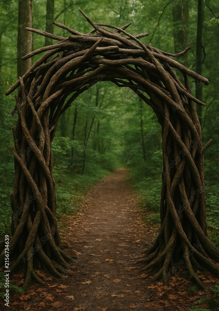 Fototapeta premium Enchanted forest path archway