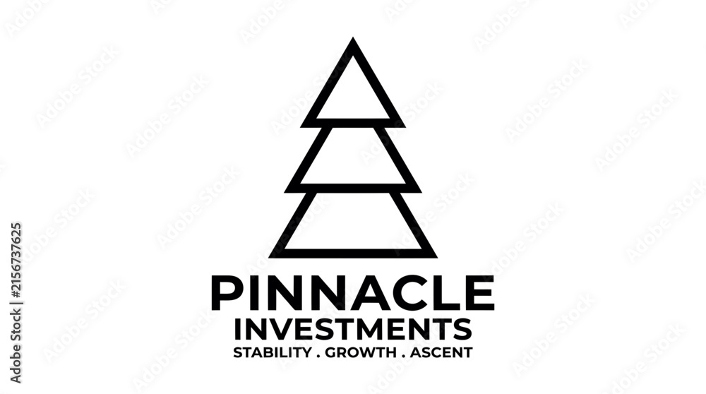 Fototapeta premium Pinnacle Investments geometric company logo.
