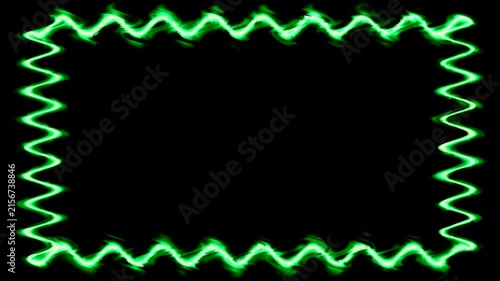 Abstract Green Neon Frame: A Vibrant Digital Art Border