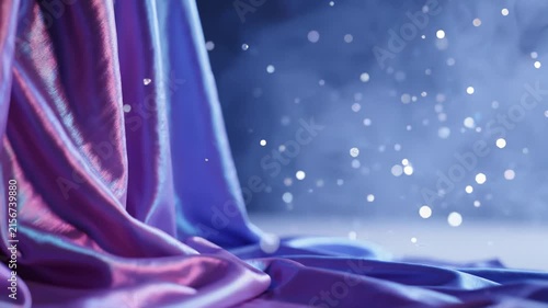 Elegant Purple Silk Fabric With Floating Bokeh Particles in Soft Lighting