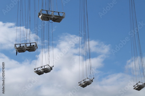 The High Flying Seats on a Swinging Fun Fair Ride.