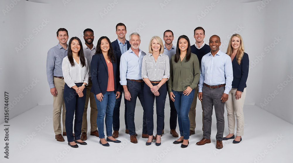 Fototapeta premium Diverse Professional Team Portrait Standing Together in Studio