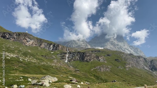 mount cervino and clouds in time lapse