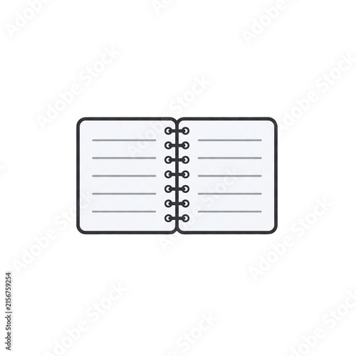 Open Notebook with Blank Pages and Spiral Binding Icon	