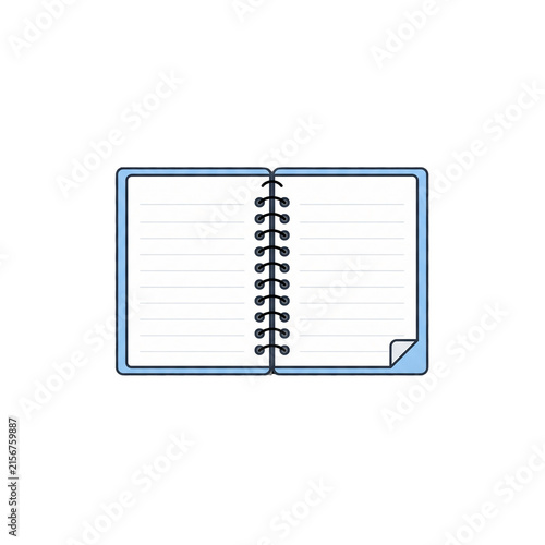 Open Notebook with Blank Pages and Spiral Binding Icon	