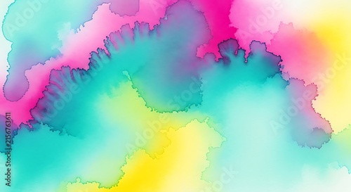 Colorful Abstract Cloudlike Watercolor Texture Across Horizon
