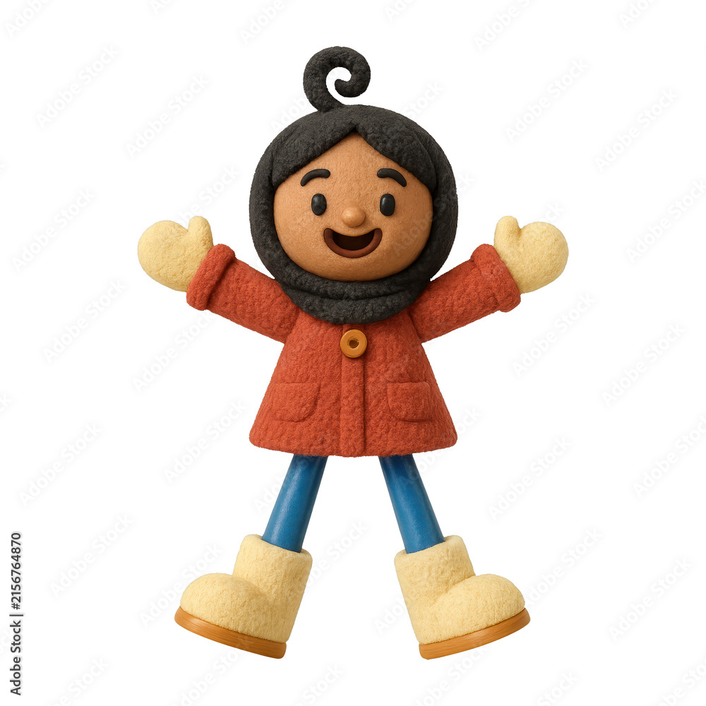 Fototapeta premium PNG Playful winter character illustration.
