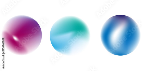Photography Abstract Colorful Gradient Spheres Set — Soft Blurred Orb Backgrounds for Modern