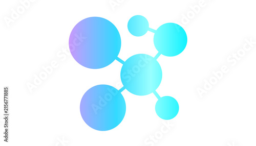 Bild auf Leinwand Gradient molecule icon, abstract network connection vector symbol