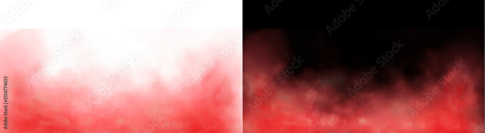 Fototapeta premium PNG image of Crimson red smoke effect with swirling floating embers captured in a high resolution digital render style on transparent background