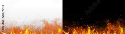 Bild auf Leinwand PNG image of Intense blazing fire flames rising upwards with bright orange spark
