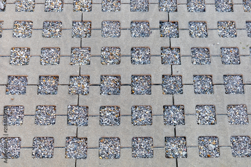 Permeable concrete pavers with gravel