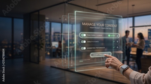 Digital Privacy Consent Interface for Managing Data Preferences and Cookies