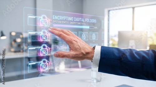 Digital File Encryption and Cybersecurity Protection for Secure Business Data and Documents