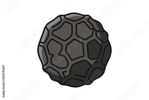 Asteroid Flat Vector Illustration