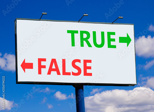 Quadro su tela True or false symbol