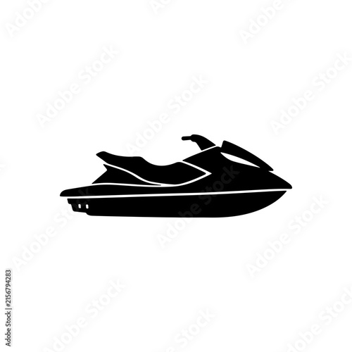 Jet scooter silhouette icon vector flat design