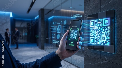 Smartphone Scanning QR Code for Secure Digital Identity Verification