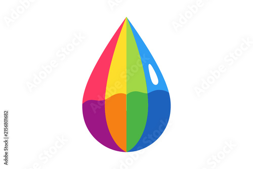 Vibrant Rpngnbow Color Drop Vector Icon