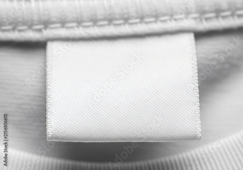 Blank White Fabric Clothing Label Mockup on Textile Garment Seam