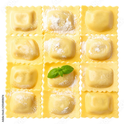 Cheese Ravioli isolated on transparent or white background