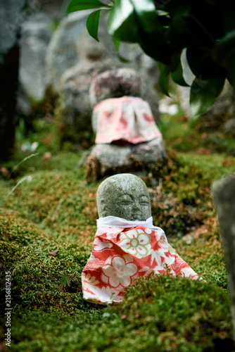 Photography Stone buddha statue Jizo garden