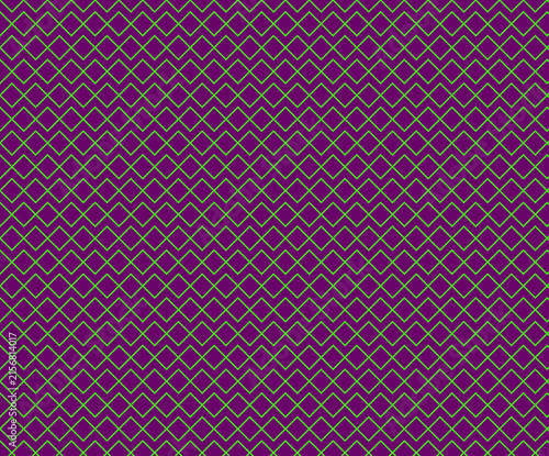 A Vibrant Geometric Pattern Featuring Neon Green Diamonds On A Purple Background