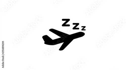 Jet Lag Black Glyph Icon, Sleep Disorder and Time Zone Change Concept