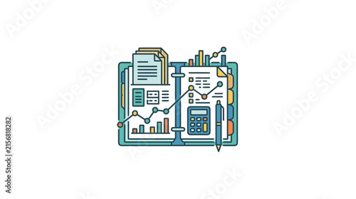 Business Financial Report and Data Analysis Planner Vector