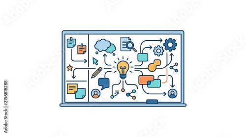 Business Mind Map Whiteboard Illustration