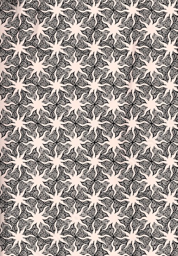 Canvastavla Linocute style ornamental Seamless pattern