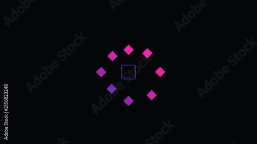 Rotating purple geometric loading loop on dark background