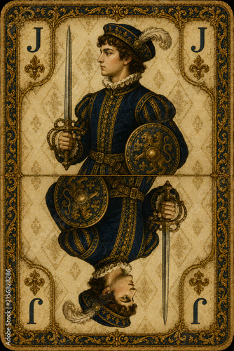 Vintage Portrait of a Renaissance Nobleman in Ornate Regal Armor and Royal Attire ,Classic Medieval Knight Portrait Illustration with Antique Gold Frame Accent