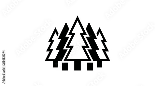 Minimalist Pine Tree Forest Icon