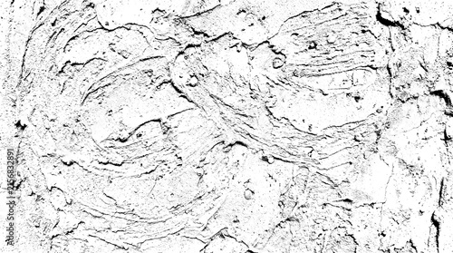 Cracked earth texture overlay in black isolated on transparent background for dry effects.