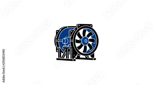 Industrial Axial Fan Vector Illustration