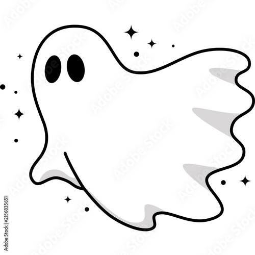 Cute Ghost Halloween Illustration
