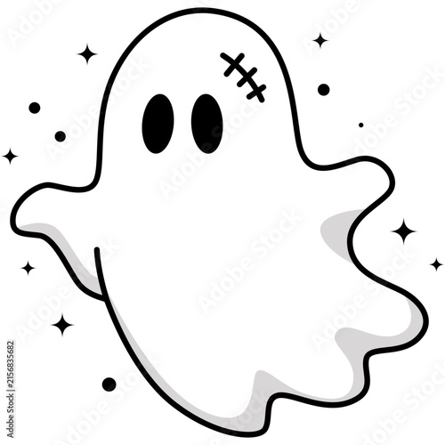 Cute Ghost Halloween Illustration