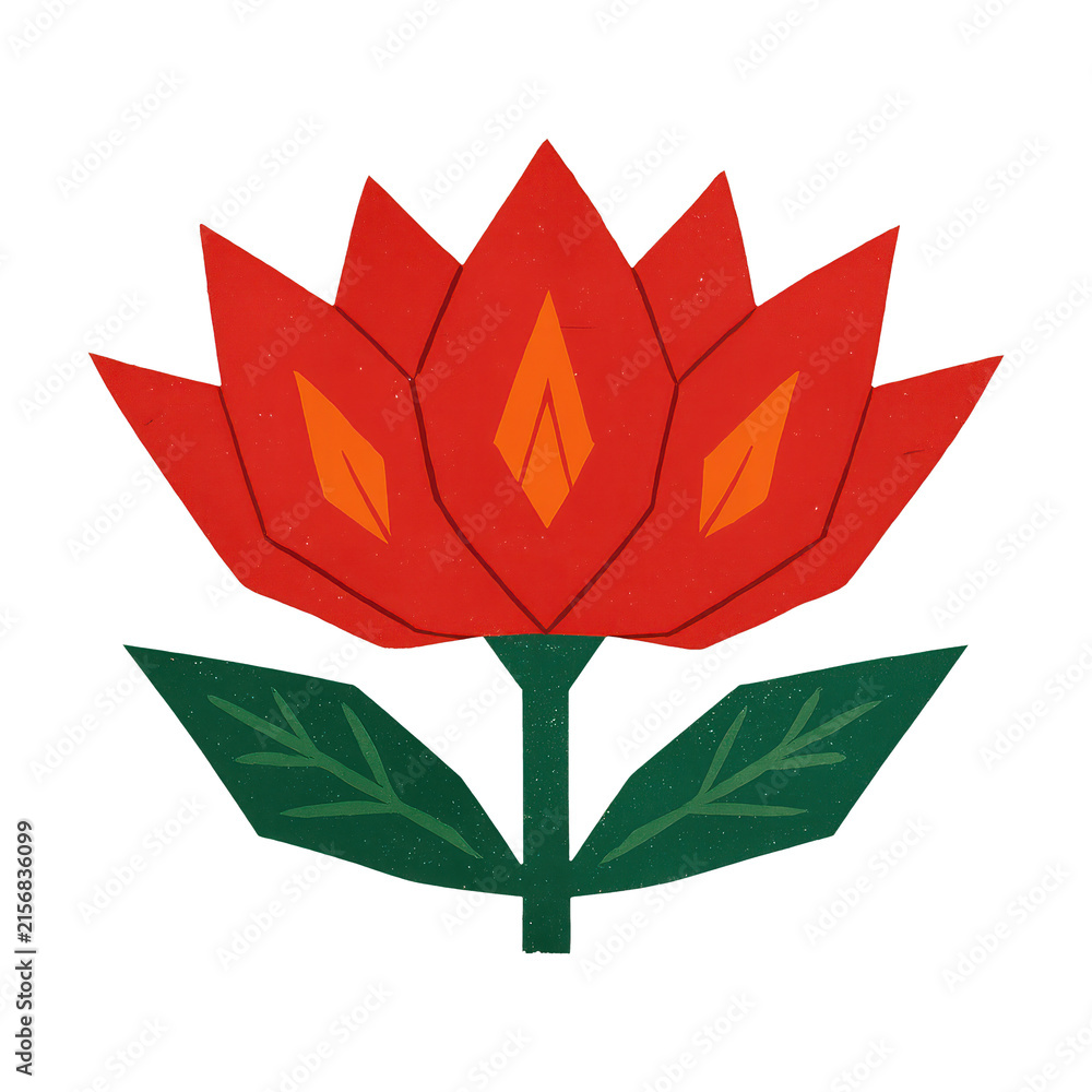 Fototapeta premium PNG Vibrant geometric floral design