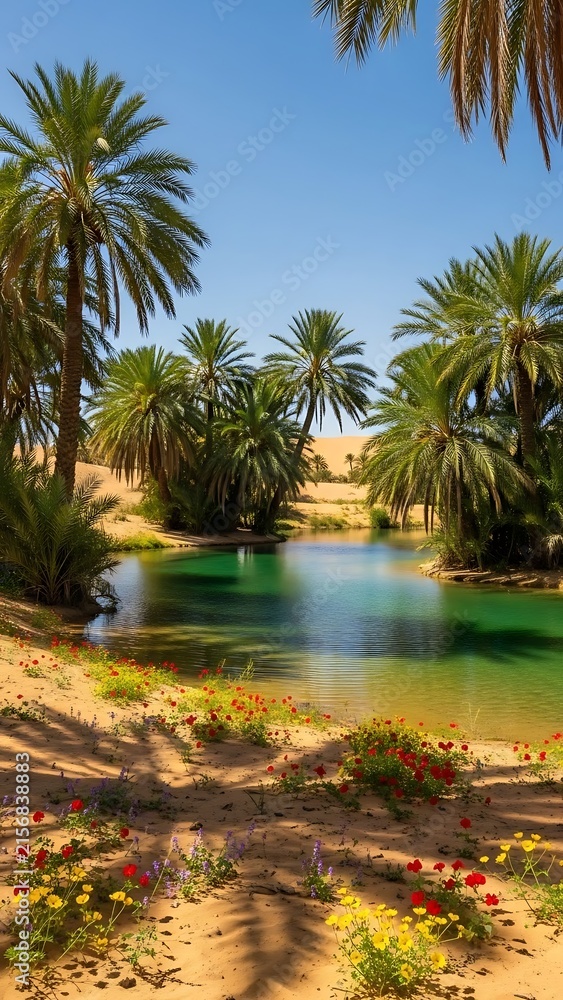Fototapeta premium Oasis in the Desert.