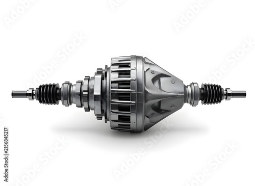 Rear Wheel Drive Axle Differential Assembly Isolated on White Background