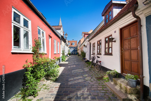 Street of the Old Town of Aalborg, Denmark