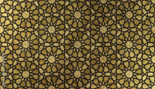 Obraz na płótnie Islamic decorative pattern with golden artistic texture.