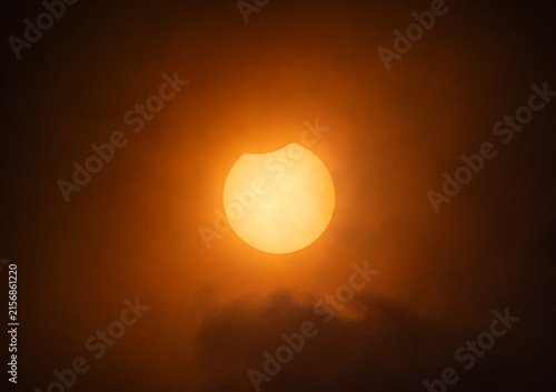 Partial Solar Eclipse maximum through the clouds - August 12, 2026, Ottawa, Ontario, Canada