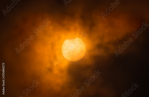 Partial Solar Eclipse maximum through the clouds - August 12, 2026, Ottawa, Ontario, Canada