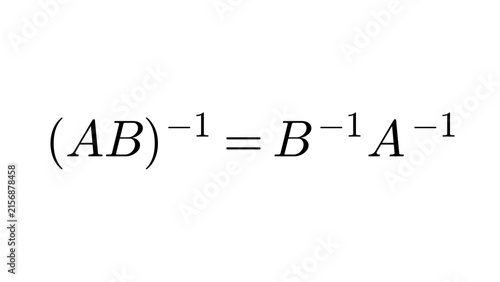 Bild auf Leinwand Inverse Of Product, Linear Algebra formula overlay, black transparent 4K
