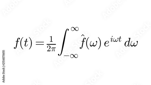 Foto Inverse Fourier, Fourier & Laplace Transforms formula overlay, black transparent