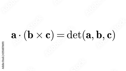 Cuadro en lienzo Scalar Triple Product, Vector Calculus formula overlay, black transparent 4K