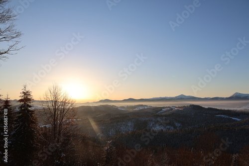 sunset in the mountains