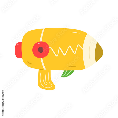 Bright Yellow Water Gun Toy Illustration